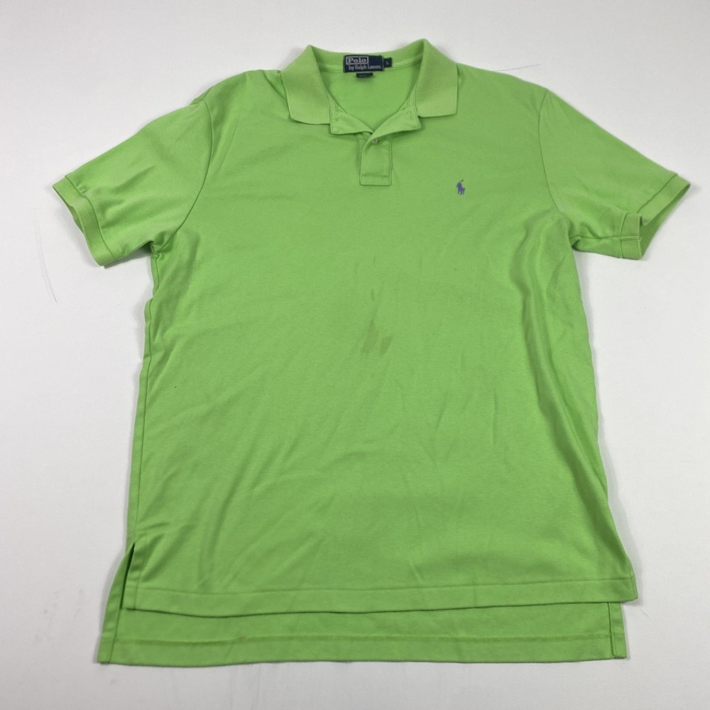 Polo Ralph Lauren Polo Shirt Mens Large Green Embroidered Pony Short Sleeve